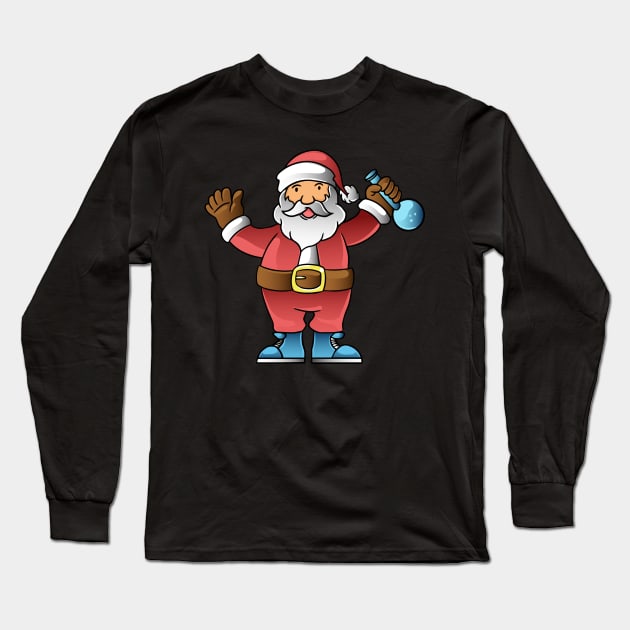 happy santa with bong Long Sleeve T-Shirt by piggybankstudio